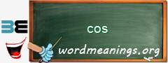 WordMeaning blackboard for cos